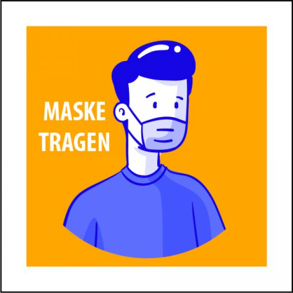Corona Schilder Maske tragen